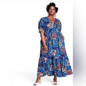 Tabitha Brown for Target Mixed Floral Puff Sleeved Dress